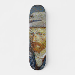 Van Gogh Self Portrait Gray Felt Hat Vintag Art Skateboard