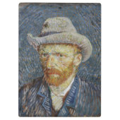 Van Gogh Self Portrait Grey Felt Hat Painting Art Klemmbrett (Rückseite)