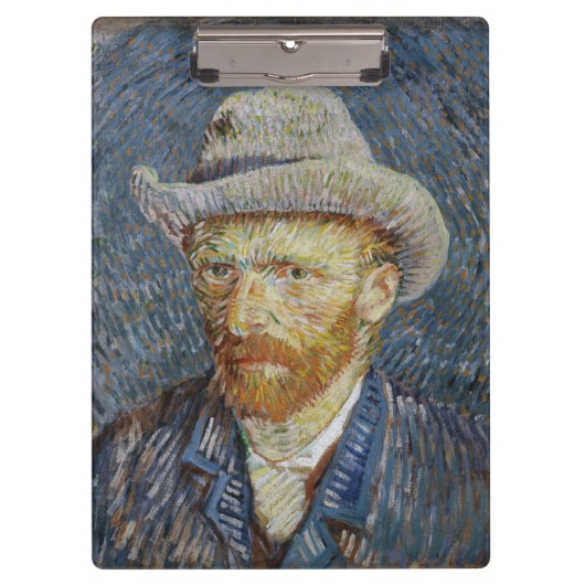 Van Gogh Self Portrait Grey Felt Hat Painting Art Klemmbrett (Vorderseite)