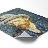 Van Gogh Self Portrait mit grauem Filthut Poster (Ecke)