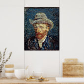 Van Gogh Self-Portrait mit grauem Filzhut Poster (Küche)