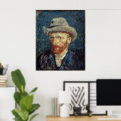 Van Gogh Self-Portrait mit grauem Filzhut Poster (Heimbüro)
