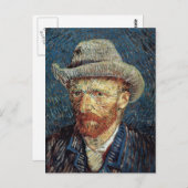 Van Gogh Self-Portrait mit grauem Filzhut Postkarte (Vorne/Hinten)