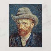 Van Gogh Self-Portrait mit grauem Filzhut Postkarte (Vorderseite)