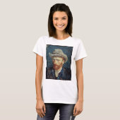 Van Gogh Self-Portrait mit grauem Filzhut T-Shirt (Vorne ganz)