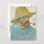 Van Gogh Self Portrait mit Pipe Postcard Postkarte (Vorne/Hinten)