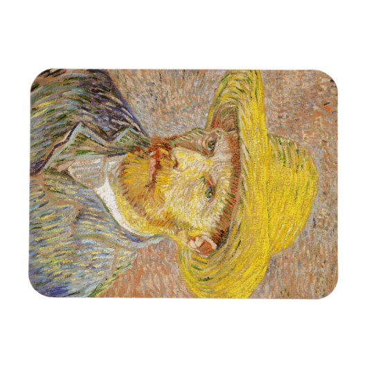 Van Gogh Self Portrait mit Strohhut Magnet (Horizontal)
