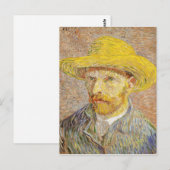 Van Gogh Self Portrait mit Strohhut Postcard Postkarte (Vorne/Hinten)