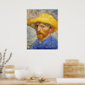 Van Gogh Self Portrait mit Strohhut Poster (Küche)