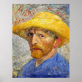 Van Gogh Self Portrait mit Strohhut Poster (Vorne)