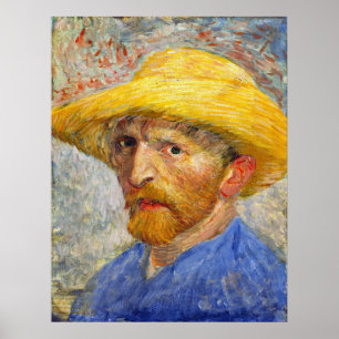 Van Gogh Self Portrait mit Strohhut Poster