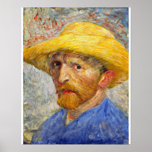 Van Gogh Self Portrait mit Strohhut Poster