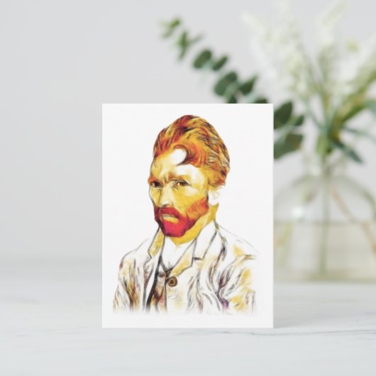 Van Gogh Self Portrait New Hair Do Postkarte (Stehend Vorderseite)