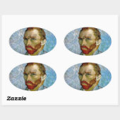 Van Gogh Self Portrait Ovaler Aufkleber (Blatt)