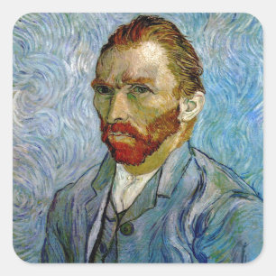 Van Gogh Self Portrait Quadratischer Aufkleber