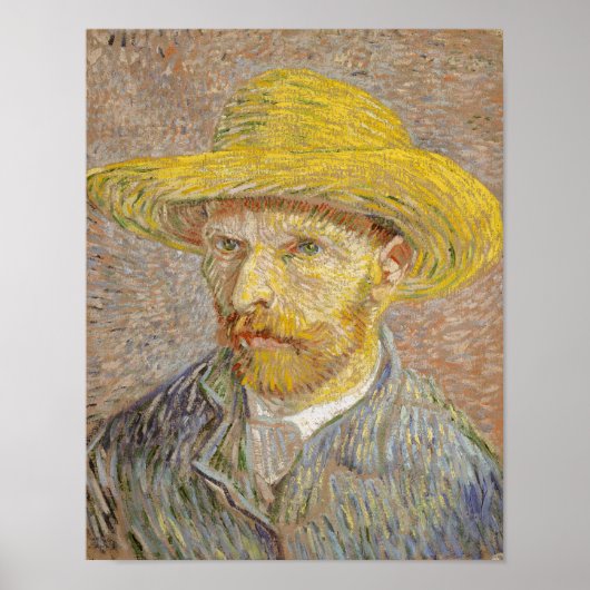 Van Gogh Self Portrait Straw Hat Poster (Vorne)