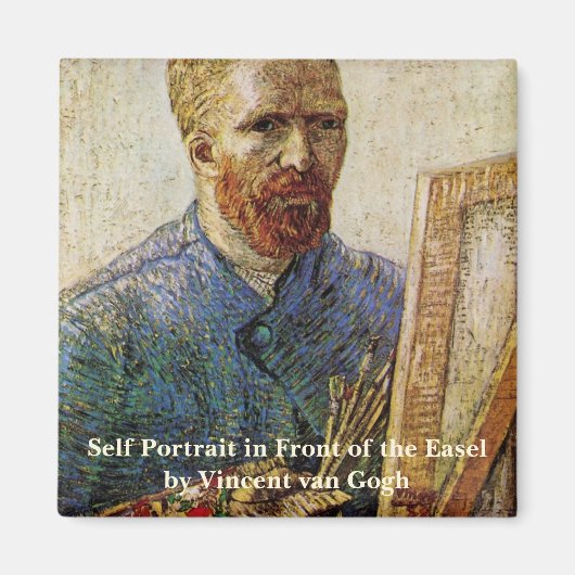 Van Gogh Self Portrait vor Easel Magnet (Vorne)