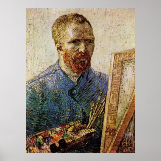 Van Gogh Self Portrait vor Easel Poster (Vorne)