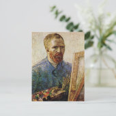 Van Gogh Self Portrait vor Easel Postkarte (Stehend Vorderseite)