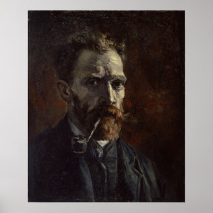 Van Gogh - Self-Portrait With Pipe Poster