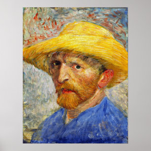Van Gogh - Self-Portrait With Straw Hat 1887 Poster