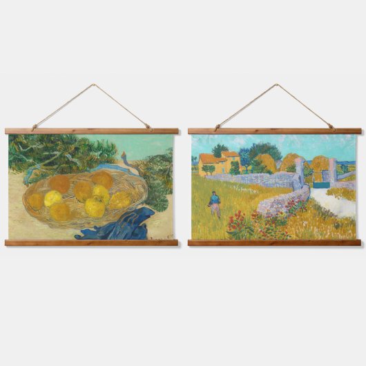 Van Gogh Set 2 Art Still Life Bauernhof Holz Wandteppich Mit Holzrahmen (Doppelt)