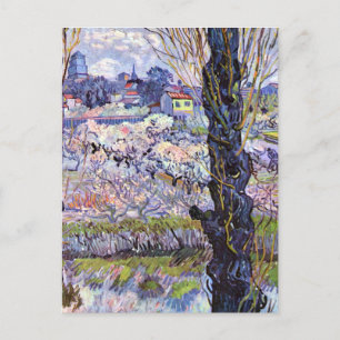 Van Gogh - Sicht auf die Arles, blühende Obstgärte Postkarte