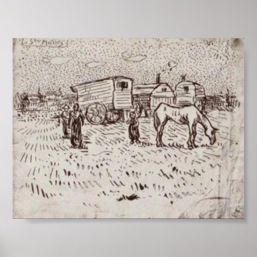 Van Gogh - Sinti und Roma bei Saintes-Maries Poster (Vorne)