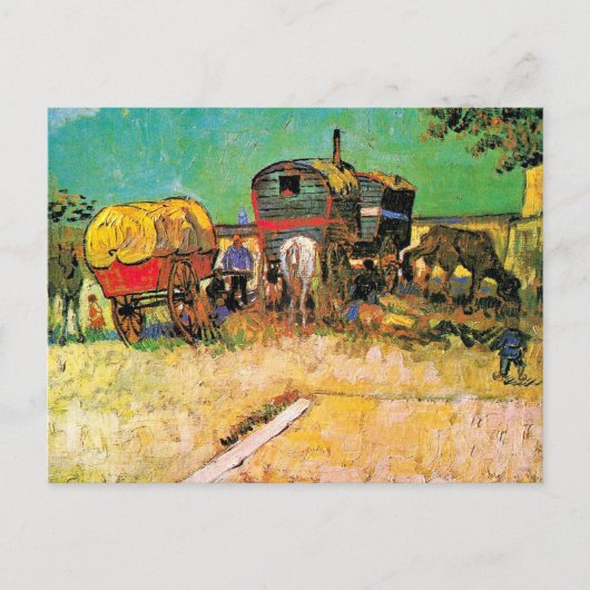 Van Gogh - Sinti und Roma Camp mit Horse Dray, Postkarte (Vorderseite)