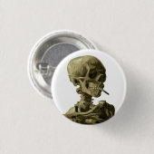 Van Gogh, Skelett mit brennender Zigarette Button (Vorne & Hinten)