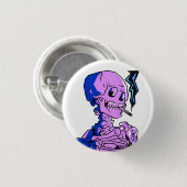 Van Gogh, Skelett mit brennender Zigarette Button (Vorne & Hinten)