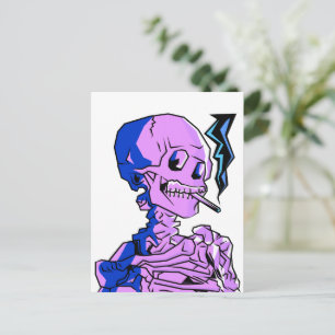 Van Gogh, Skelett mit brennender Zigarette Postkarte