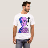 Van Gogh, Skelett mit brennender Zigarette T-Shirt (Vorne ganz)