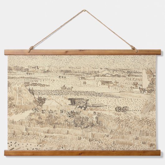 Van Gogh Sketches ernten die Schlichte Holzmauer Wandteppich Mit Holzrahmen (Vorne)