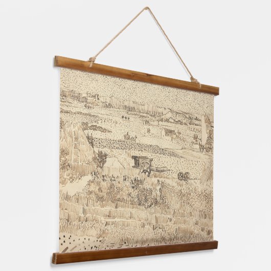 Van Gogh Sketches ernten die Schlichte Holzmauer Wandteppich Mit Holzrahmen (Gewinkelt)