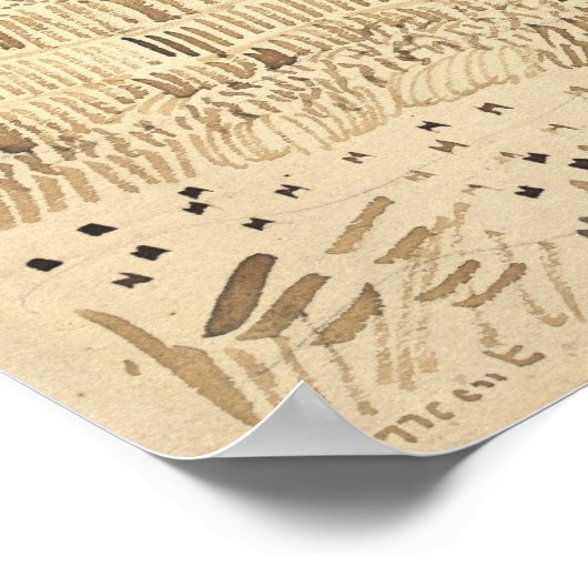 Van Gogh Sketches ernten Schlichte Kunst Poster (Ecke)