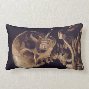 Van Gogh Skull eines Skeletts mit brennender Zigar Lendenkissen