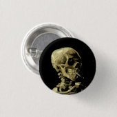 Van Gogh Skull eines Skeletts mit einem brennenden Button (Vorne & Hinten)
