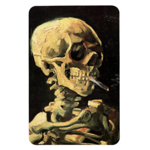 Van Gogh Skull mit brennendem Zigarettenmagnet Magnet