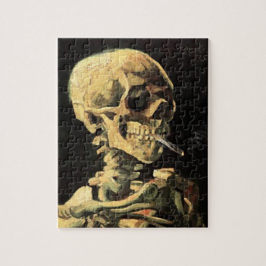Van Gogh Skull mit brennendem Zigarettenpuzzle Puzzle (Vertikal)