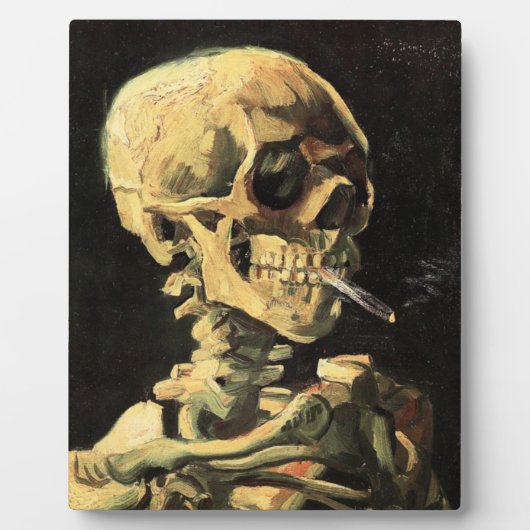Van Gogh Skull mit brennender Zigarette Fotoplatte (Vorderseite)