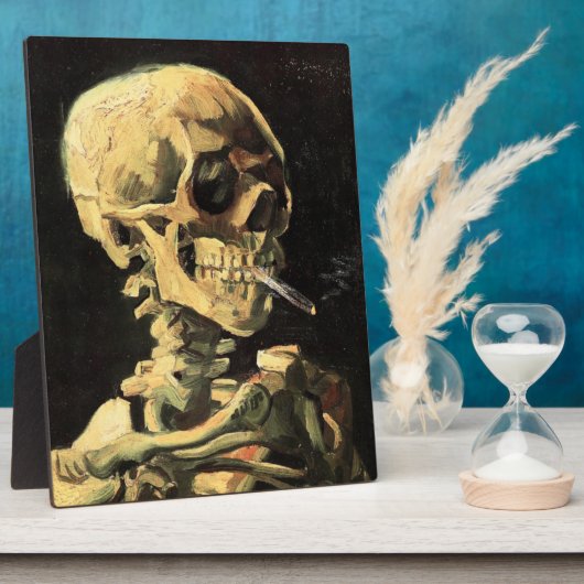 Van Gogh Skull mit brennender Zigarette Fotoplatte (Seite)