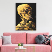 Van Gogh Skull mit brennender Zigarette Große Lein Leinwanddruck (Insitu (Wohnzimmer))