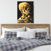 Van Gogh Skull mit brennender Zigarette Große Lein Leinwanddruck (Insitu (Schlafzimmer))