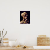 Van Gogh Skull mit brennender Zigarette Poster (Küche)