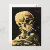 Van Gogh Skull mit brennender Zigarettenpostkarte Postkarte (Vorne/Hinten)