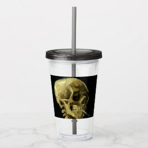 Van Gogh Smoking Skeleton Acryltrinkbecher