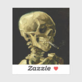Van Gogh Smoking Skeleton Aufkleber (Blatt)