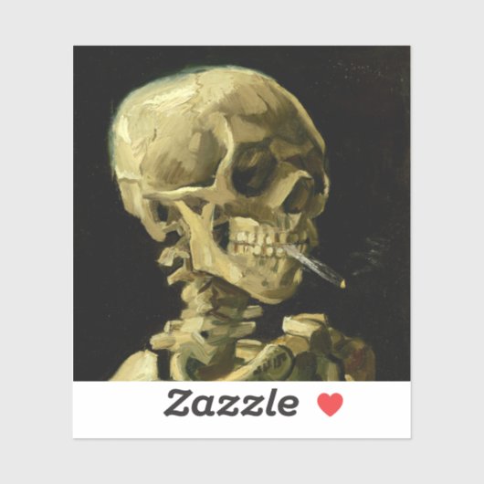 Van Gogh Smoking Skeleton Aufkleber (Blatt)