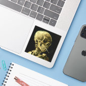 Van Gogh Smoking Skeleton Aufkleber (Laptop mit iPhone)